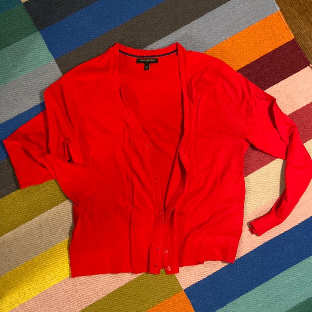 NWOT red Banana Republic Factory Cardigan XL
